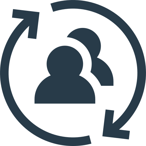 A group of people are surrounded by arrows in a circle.