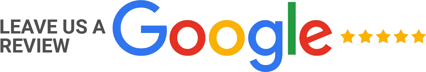 A google logo that says `` leave us a google review ''