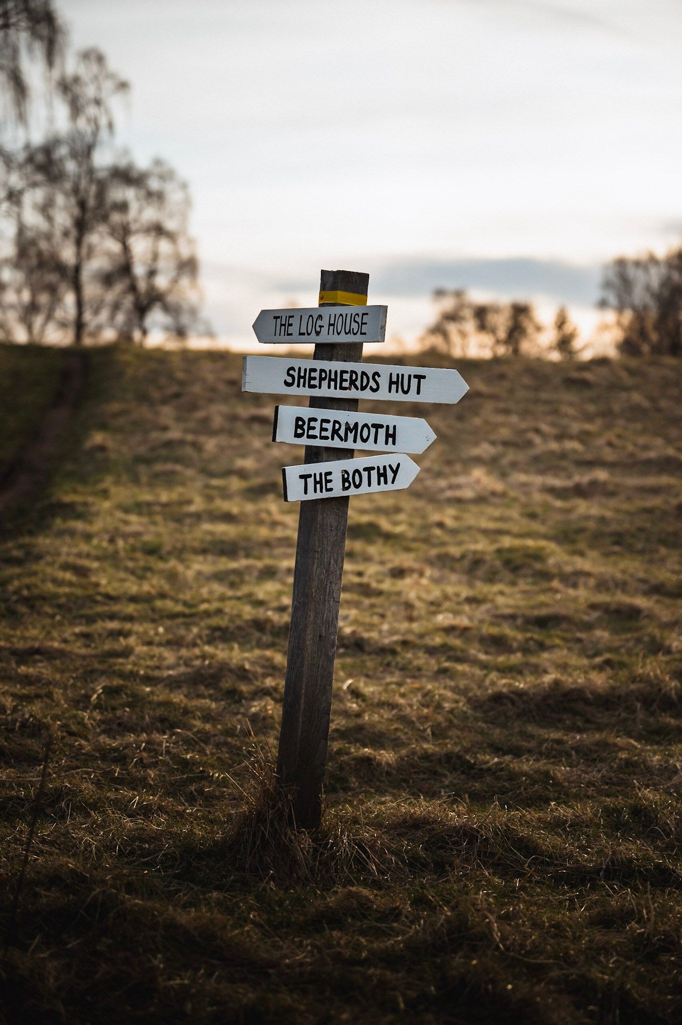 sign post on Scottish estate