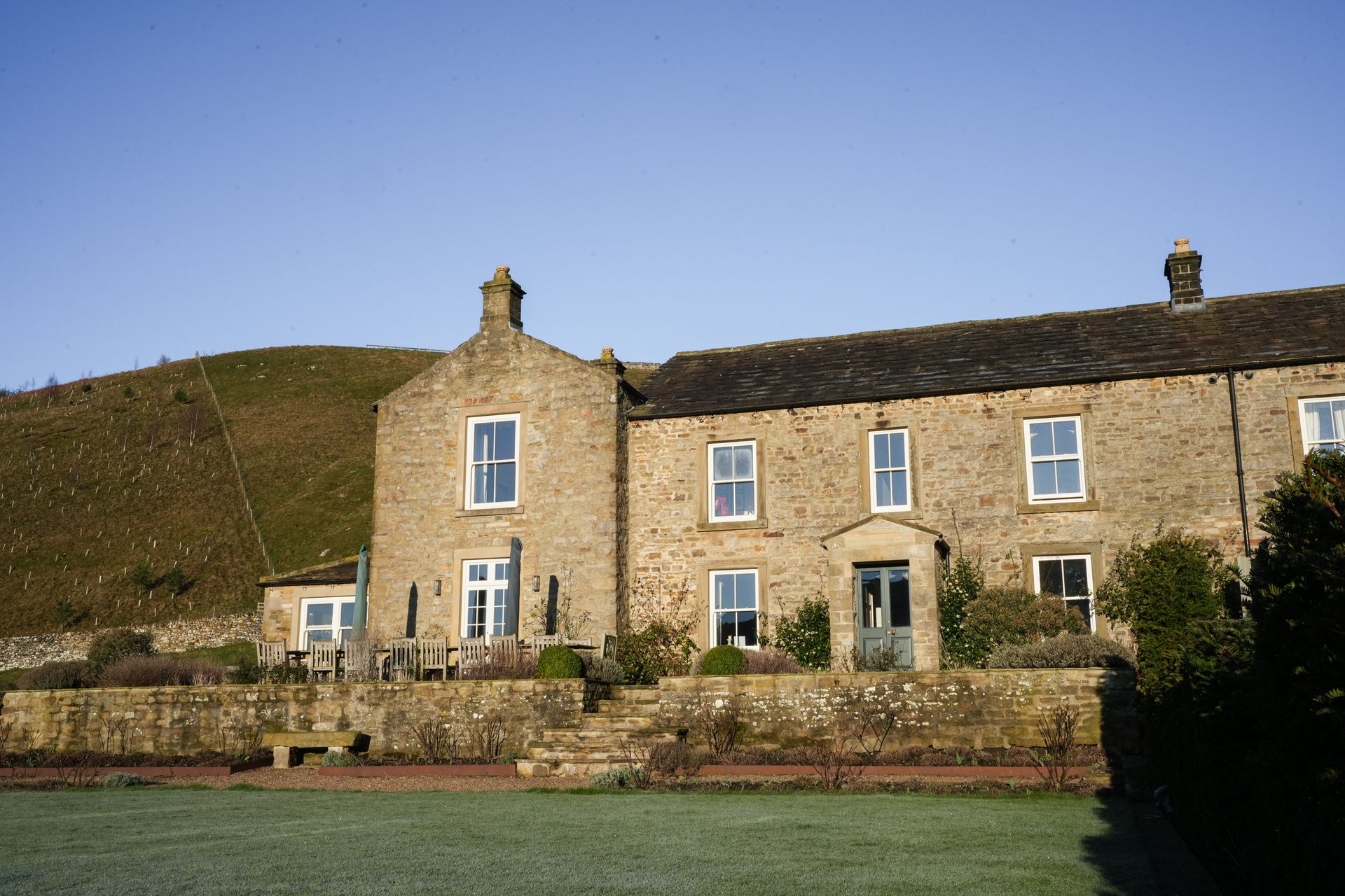 Front view of Telfit farm in the Yorkshire dales