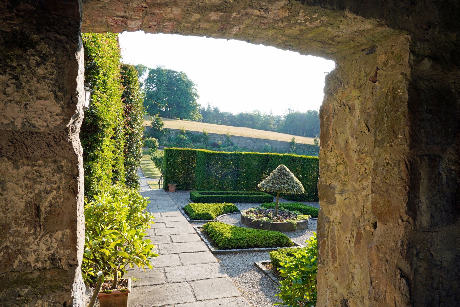 a garden archway view