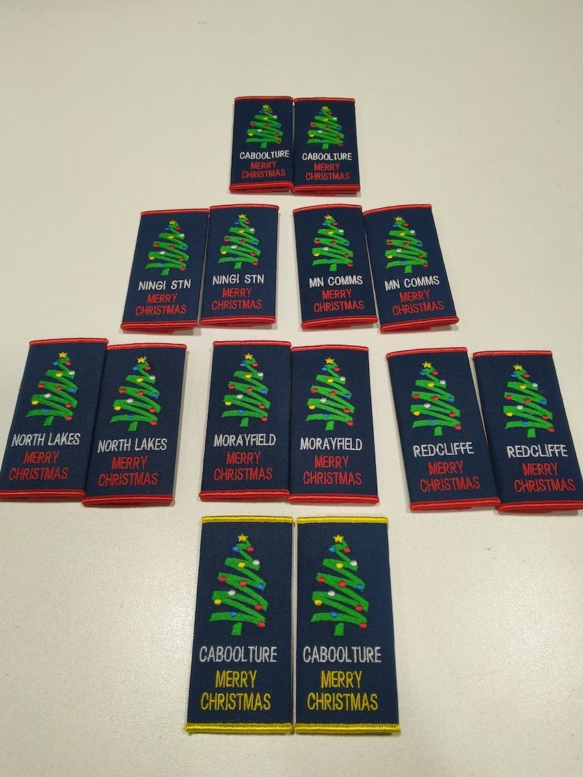 Embroidered Epaulettes For Christmas — Coastal Monogramming In Maroochydore, QLD