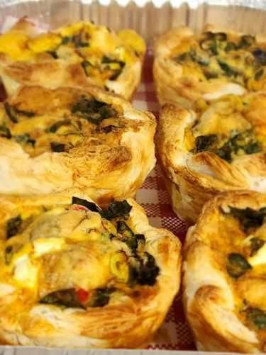 A Close Up Of A Tray Of Quiches On A Table — Geurie General Store In Geurie, NSW
