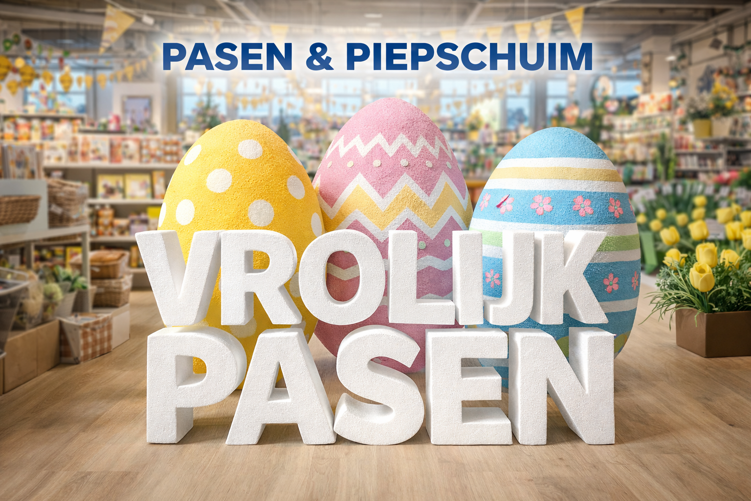 Piepschuim decoratie voor de paasdagen