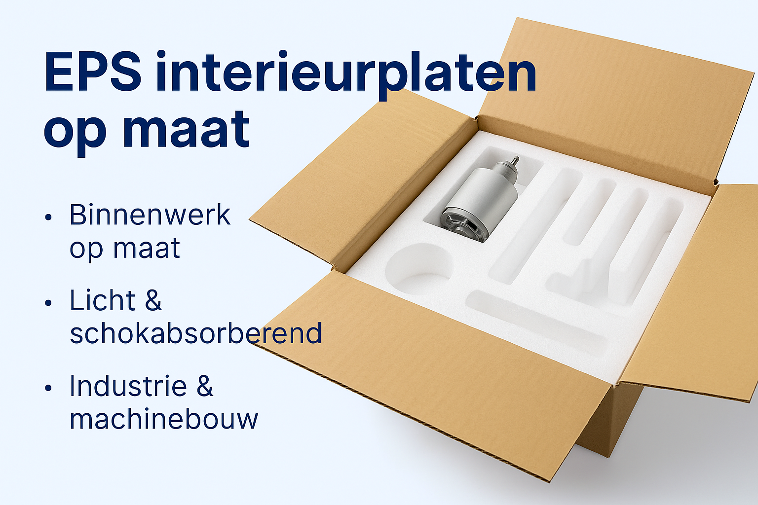 EPS interieurplaten als piepschuim binnenwerk in een doos