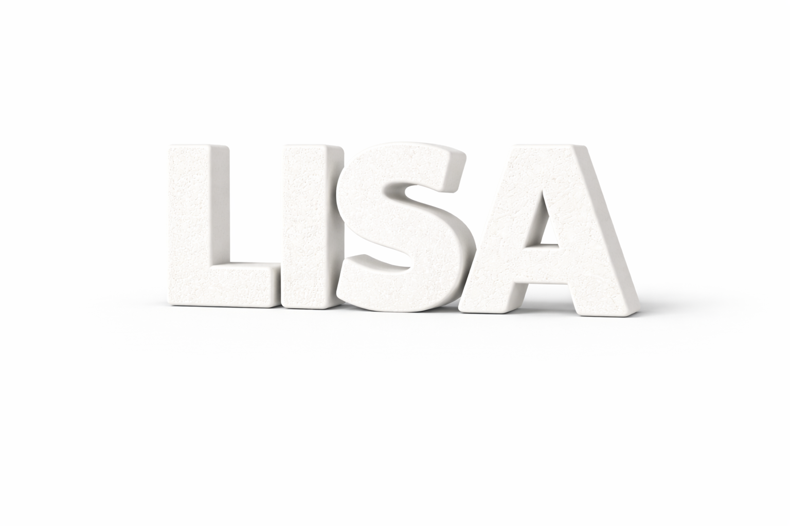 Voorbeeld feestletters: LISA strak en minimal