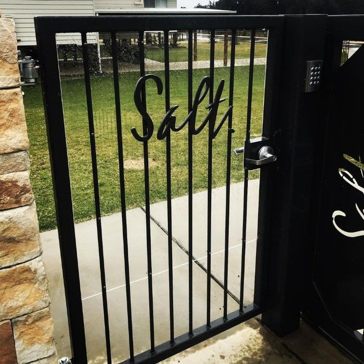 A Black Gate With the Word Salt on It — Barry Smith Engineering Pty Ltd in Coffs Harbour, NSW