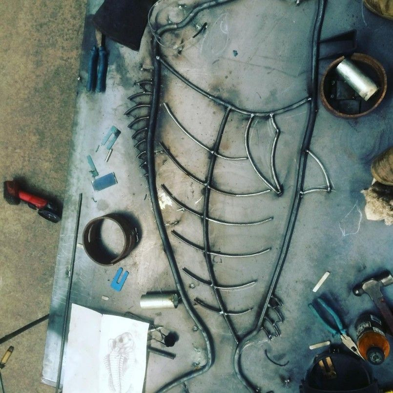 A Metal Fish is Being Worked on on a Table — Barry Smith Engineering Pty Ltd in Coffs Harbour, NSW