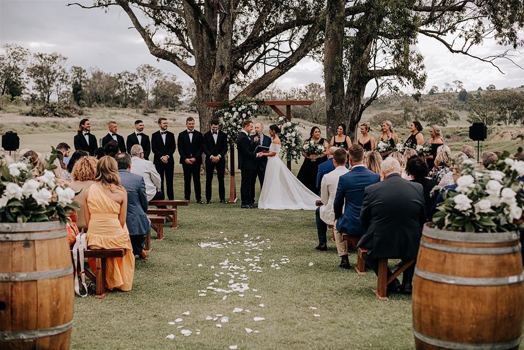 Greenvalley country barn wedding ceremony