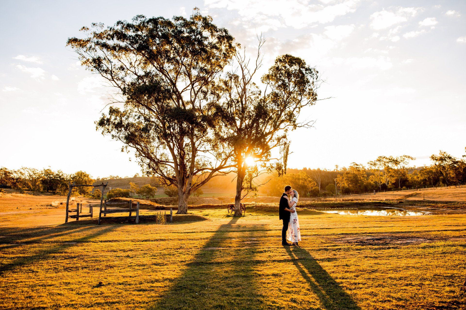 greenvalley couple kissing at sunset