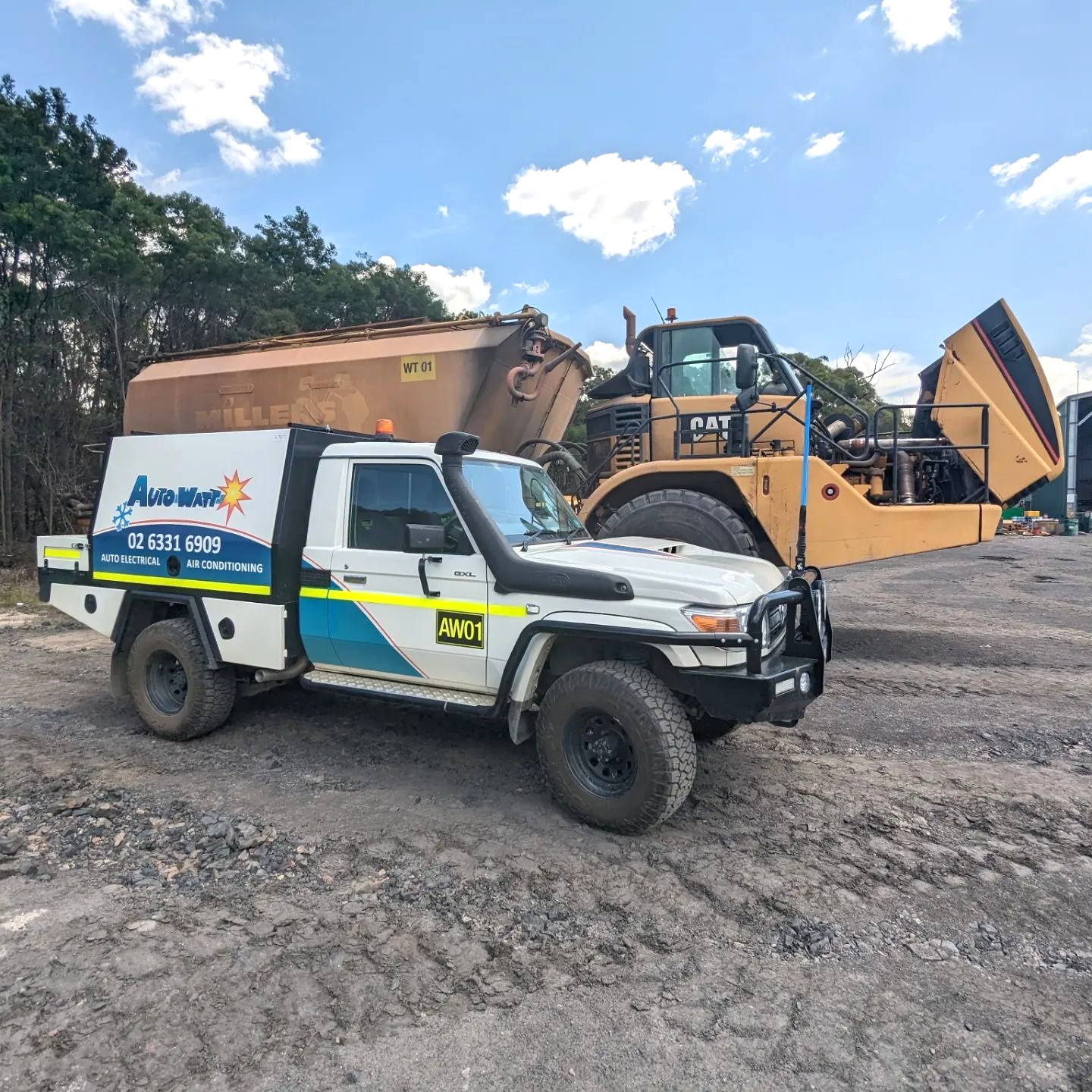 White Work Truck With Company Logo — Auto Watt in Kelso, NSW
