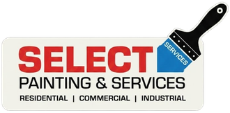 Select Painting & Services logo with red and black text and a paintbrush icon labeled “services.”