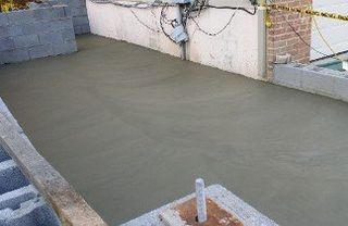 Newly Poured Concrete - Patio Installation