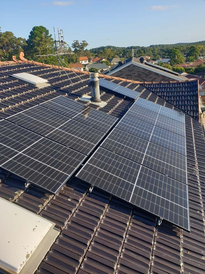 Nine Solar Panels Installed On The Roof — KPJ Electrical In Charlestown New South Wales