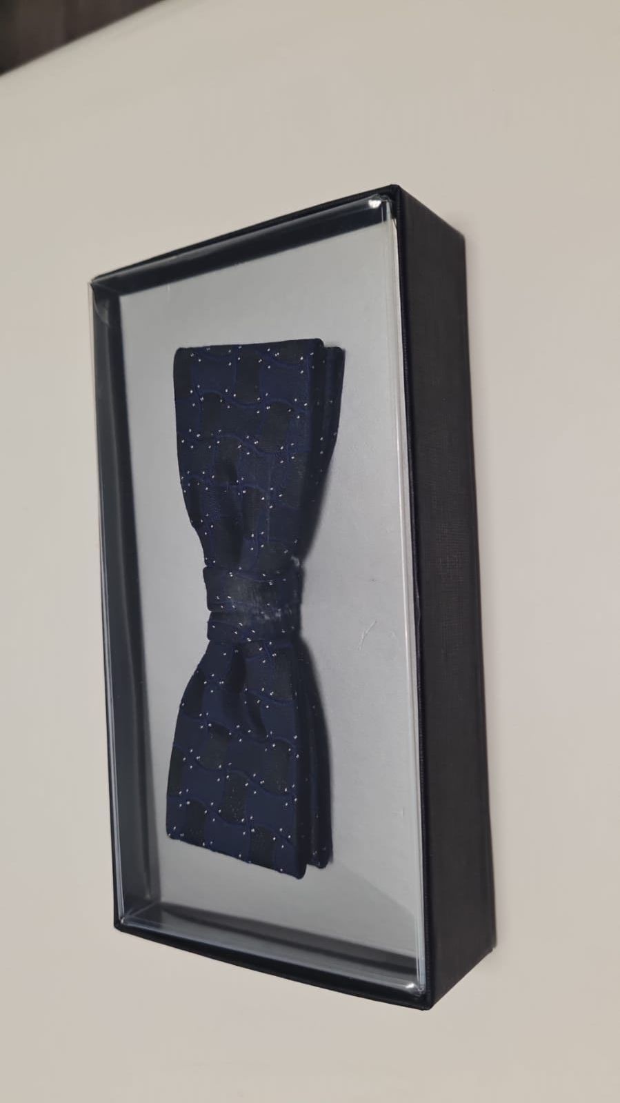 Eine blaue Fliege befindet sich in einer schwarzen Schachtel.