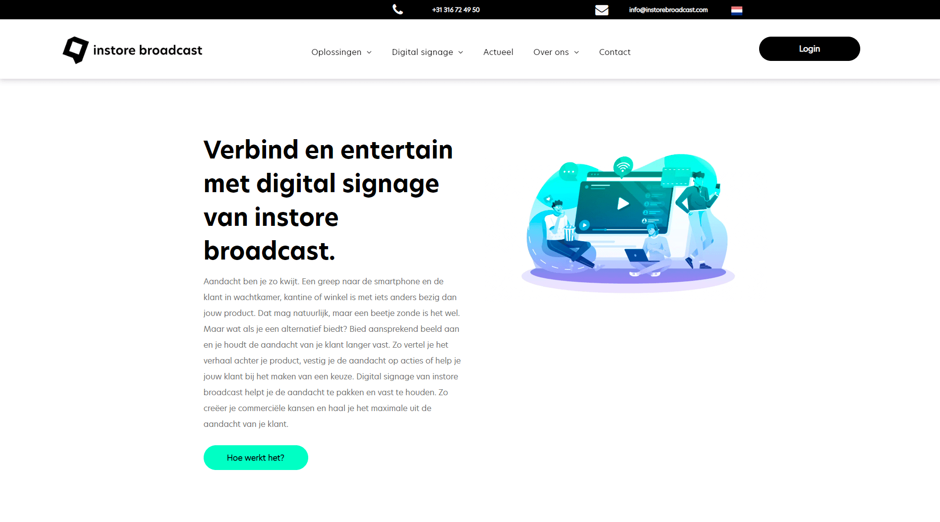 Website Instore broadcast