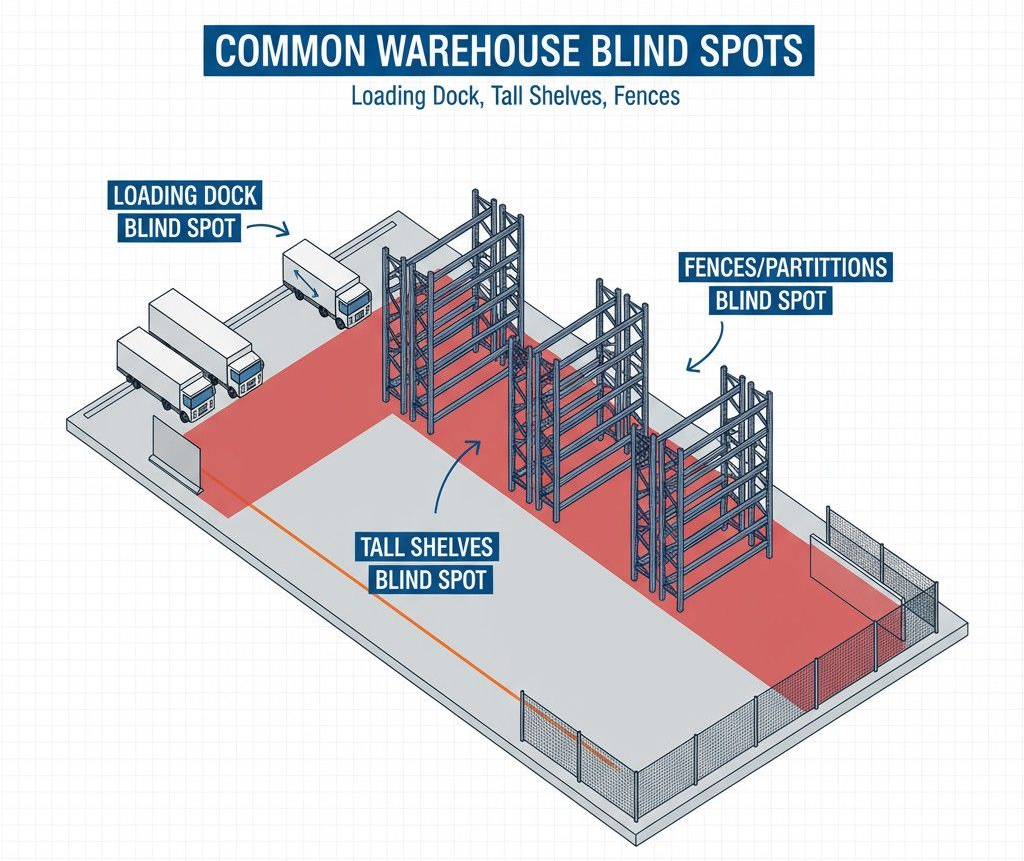 Common CCTV blind spots in warehouses