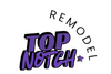 Logo for "Top Notch Remodel" in purple and black, with a star. "Remodel" is arched.