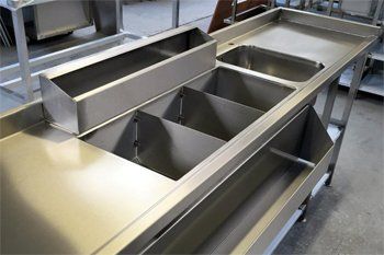 stainless steel unit with hot trays