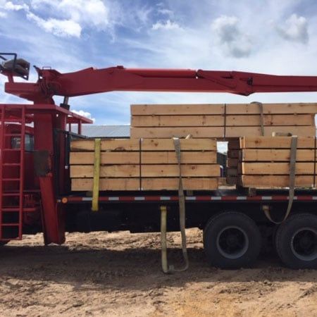 Lumber being delivered
