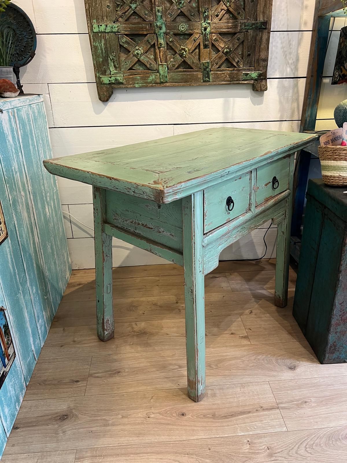 Antique chinese table with a new distressed paint color