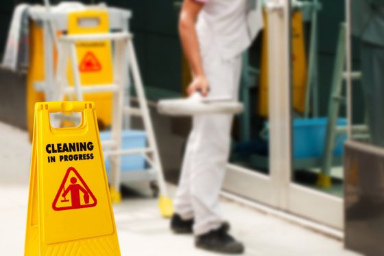 Cleaning Warning Sign — Naples, FL — HMI Commercial Cleaning