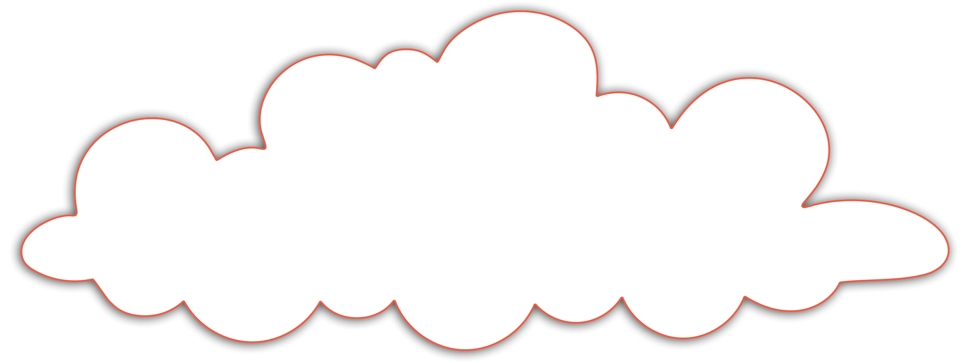 White cloud with a brown outline.