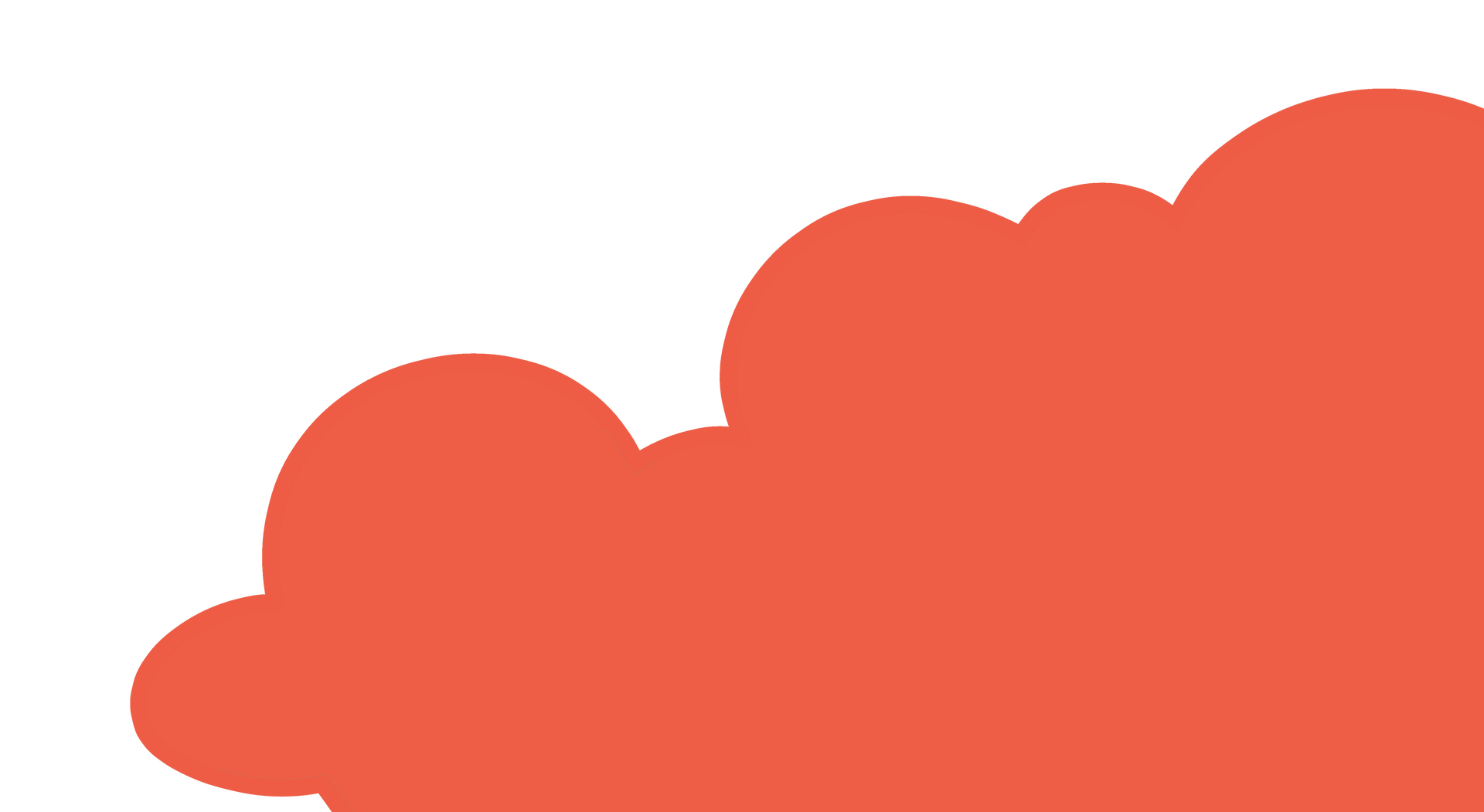 Outline of an orange-red cloud against a white background. Outline of an orange-red cloud against a white background.