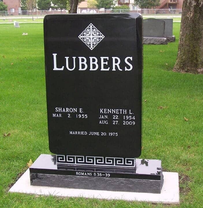 Companion vertical monument in black granite