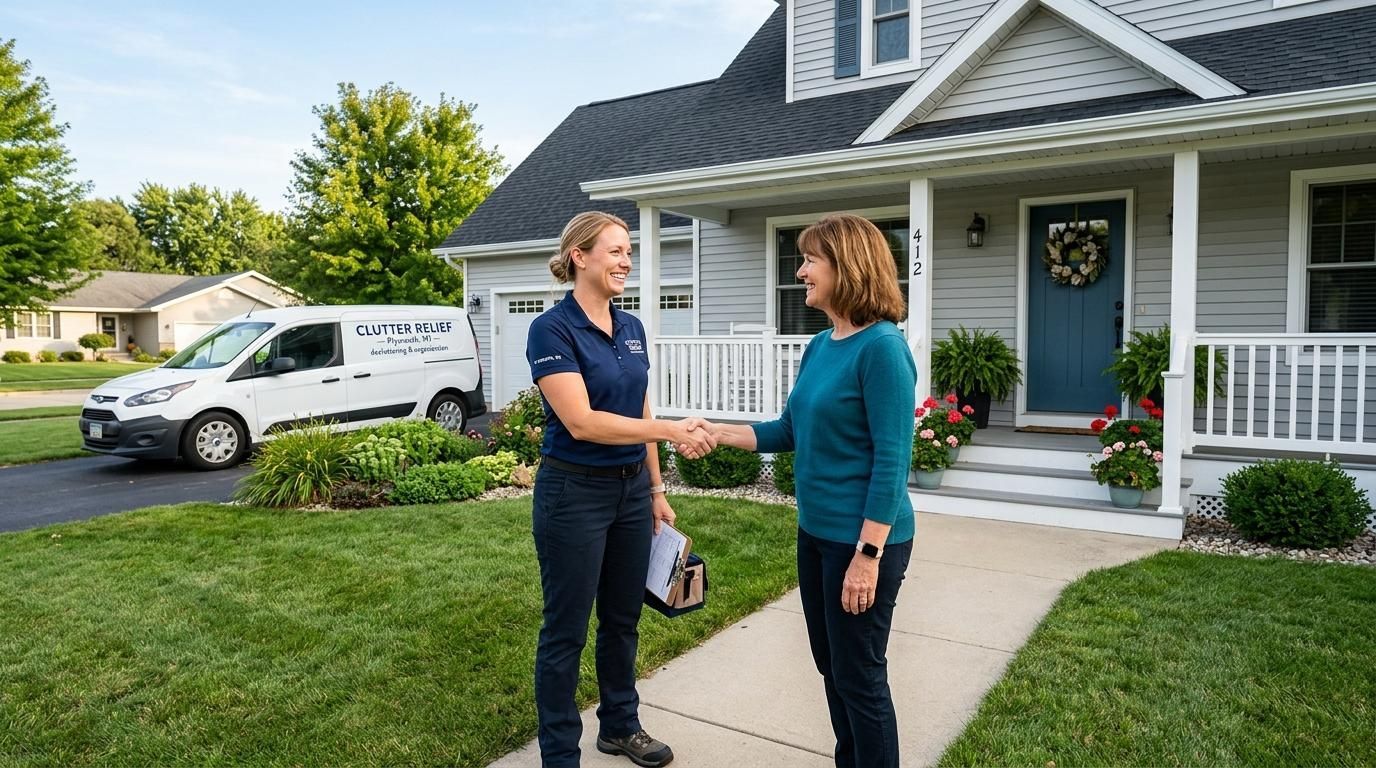 Clutter Relief team assisting with estate cleanout in Plymouth, WI
