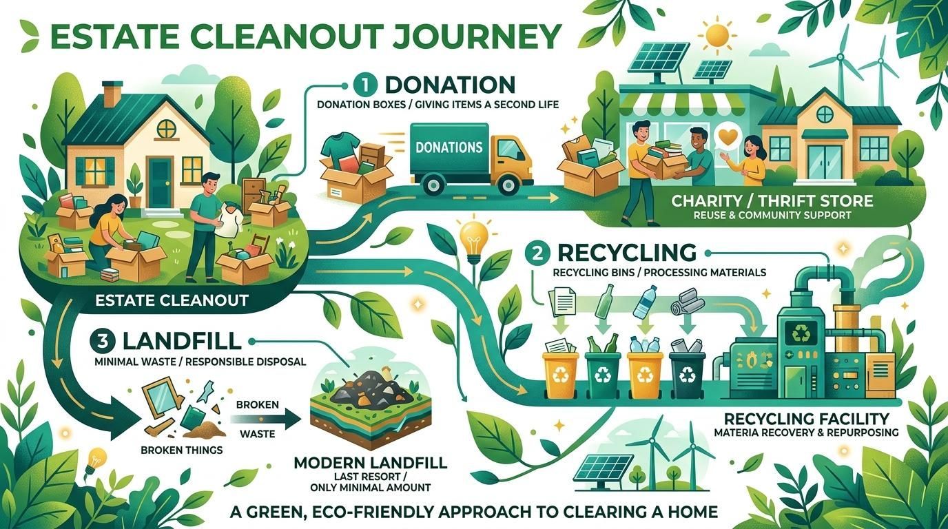 Responsible disposal and recycling in Plymouth estate cleanout
