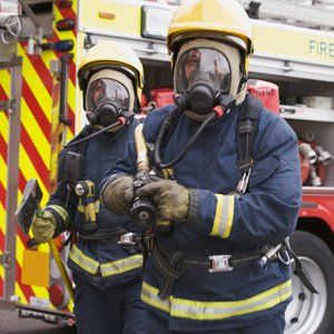 fire fighters in their safety uniforms