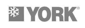 Logo for YORK, a brand with a snowflake design in a square.