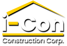 A logo for a construction company with a yellow roof.