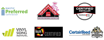 A bunch of logos on a white background including top of the house