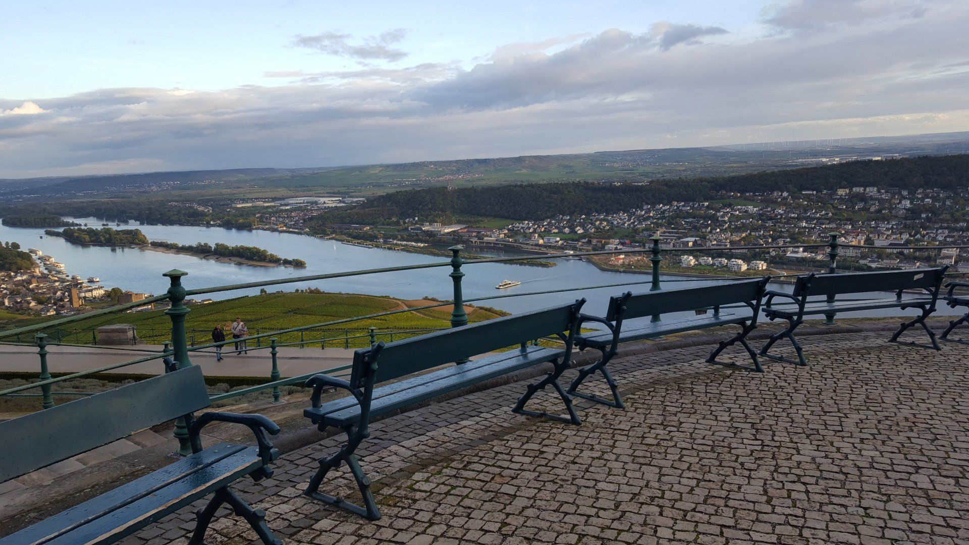 Rudeshiem Bench overlooking Rhine River Near German Unification Monument