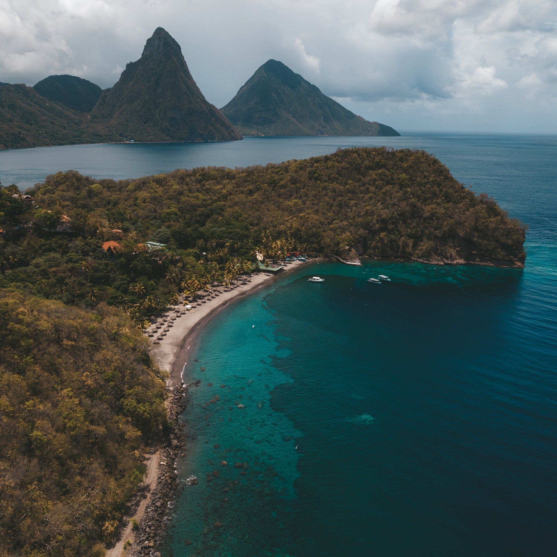 Land and Sea Travel St Lucia water and Island view