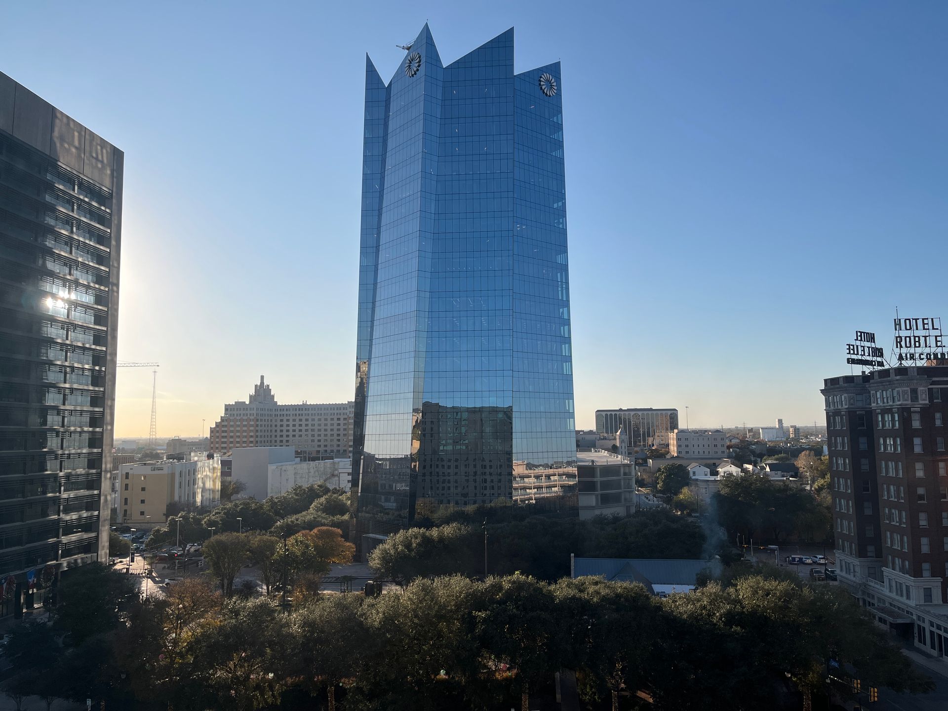 Embassy-Suites-Riverwalk San Antonio Texas View to West at Evening