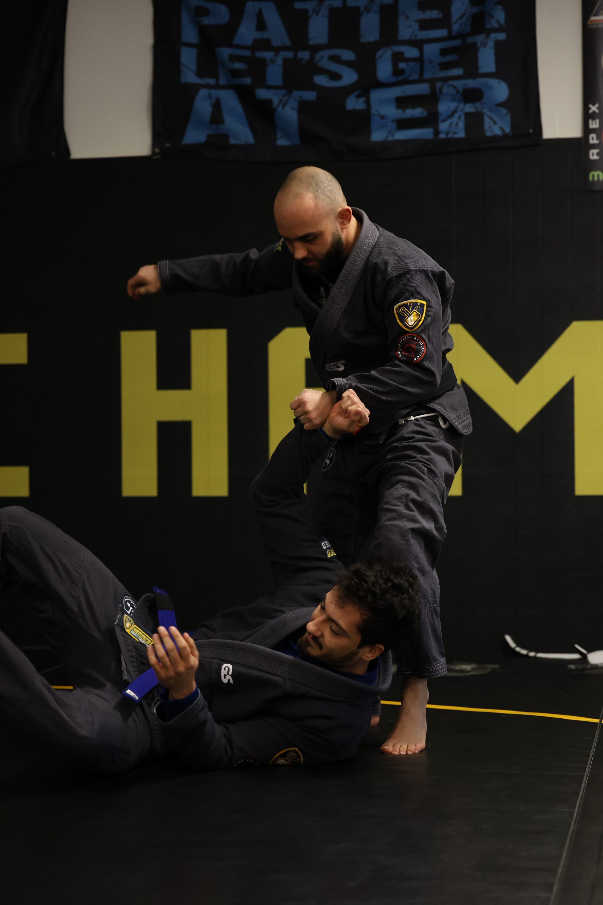 Students drilling Jiu-Jitsu techniques at Hammer Sports and Performance in Hazlet, NJ.