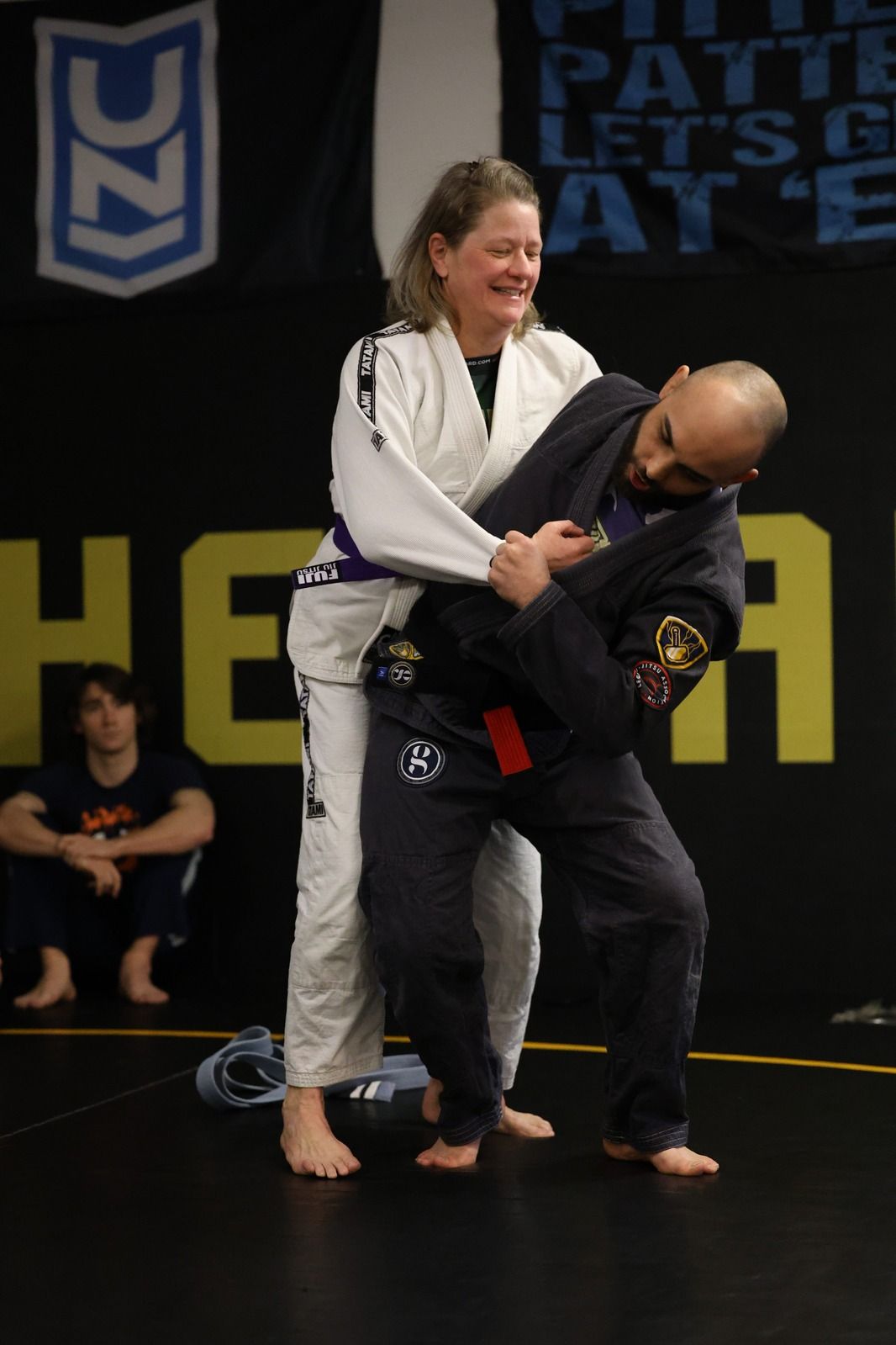 Adults drilling Jiu-Jitsu escapes at Hammer Sports and Performance in Hazlet, NJ.
