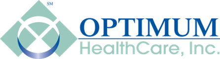 A logo for optimum healthcare inc. is shown