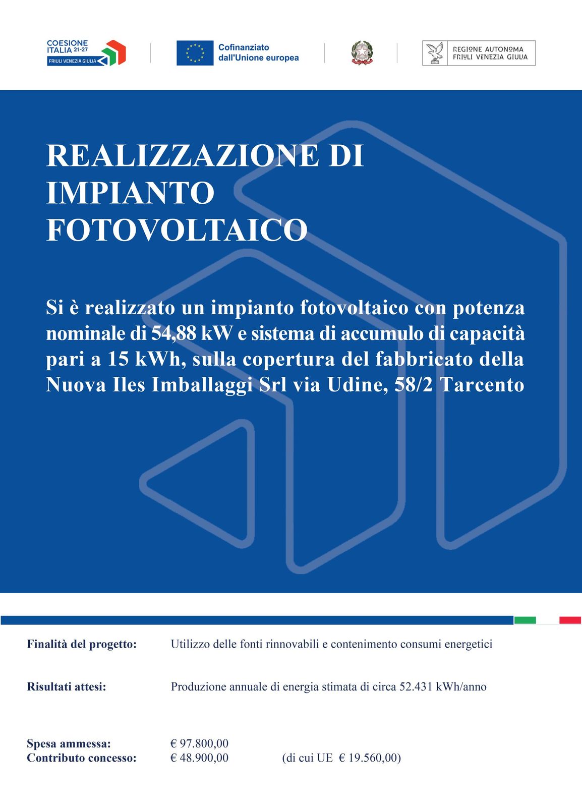 finanziamento per realizzazione impianto fotovoltaico