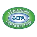 Lead-Safe EPA Certified Firm logo: green oval with text, inner blue oval with EPA symbol.