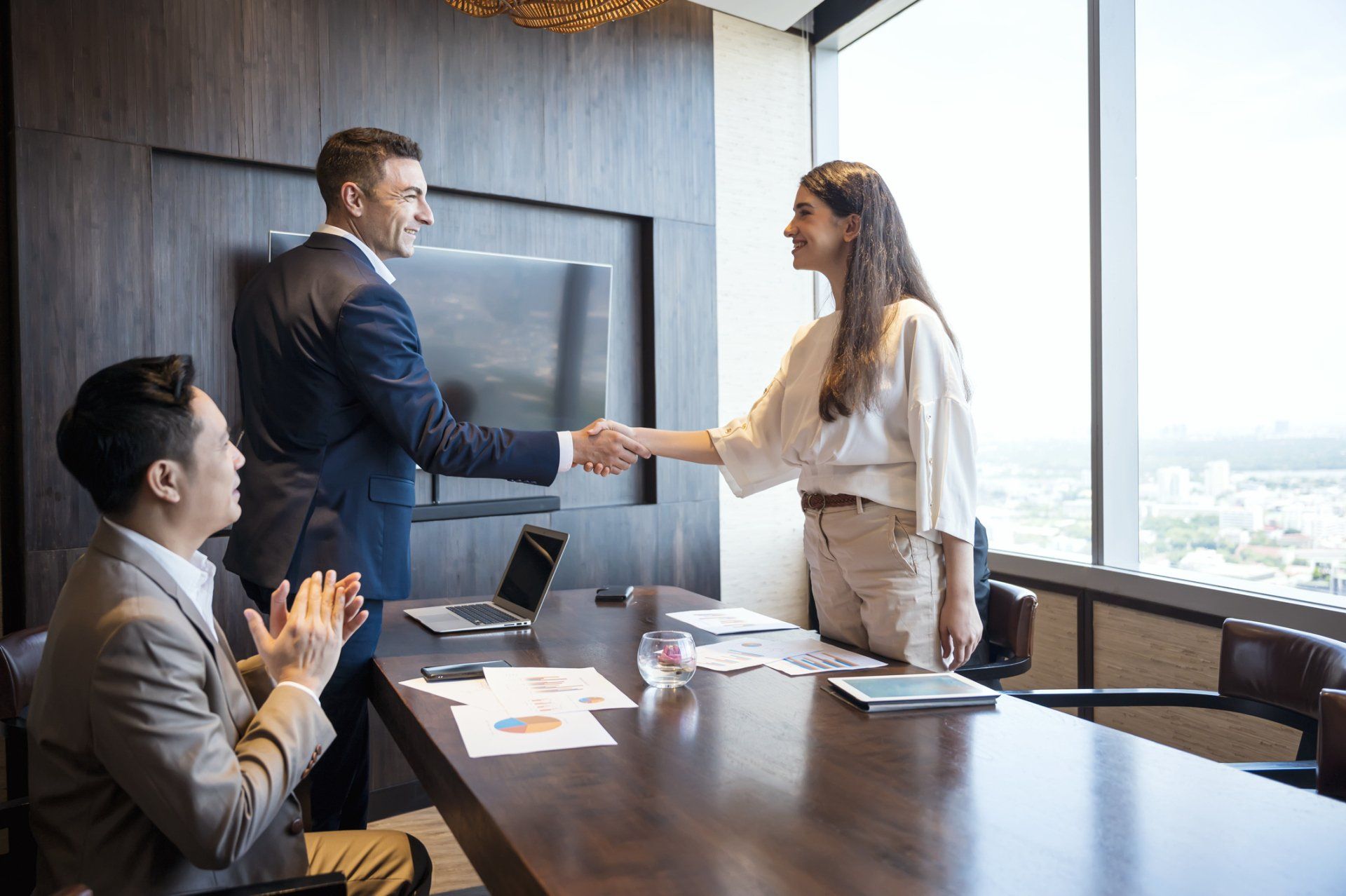 Client Shaking Hands - Colorado Springs, CO - Busy Bees Professional