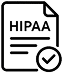 HIPAA compliant document with check mark.