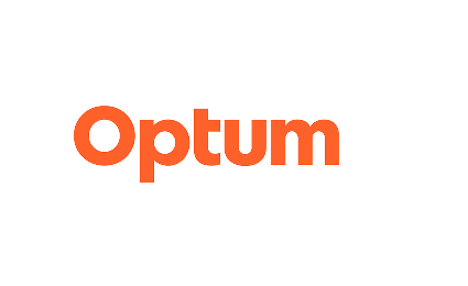 Optum logo in orange on a white background.
