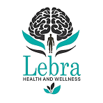 Logo with a brain, figure, and teal accents; Lebra Health and Wellness text below.