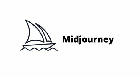 a black and white logo for midjourney with a sailboat in the water .