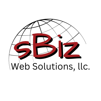 a logo for sbiz web solutions , llc .