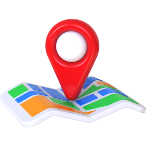 a red pin is sitting on top of a map .